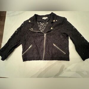 FREE GENERATION BLACK LACE JACKET SIZE LARGE.